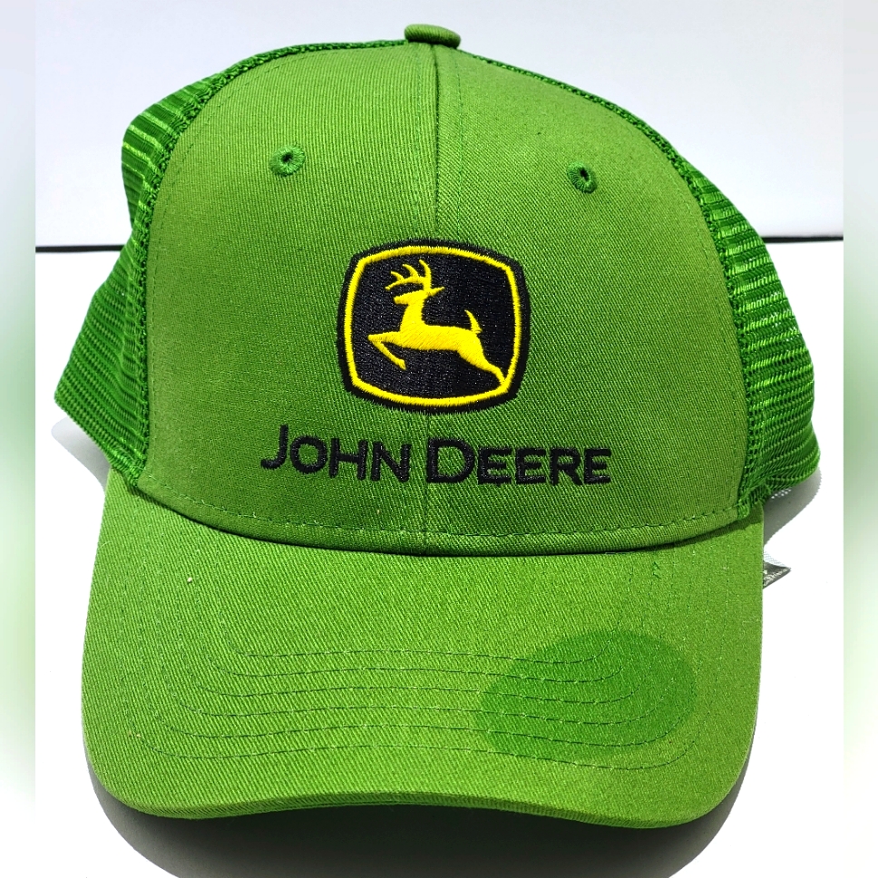 Authentic John Deere Green Mesh Back Snapback Hat  Cap  Authentic Jd